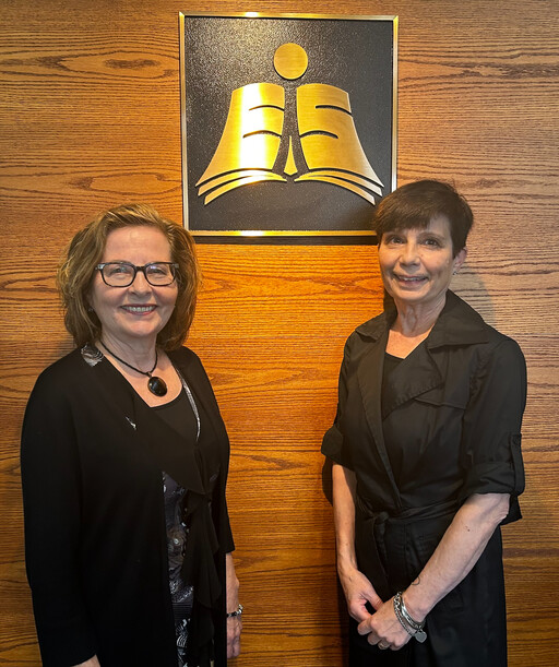 Susan Miller (left), EIPS Board Vice-Chair, and Cathy Allen (right), EIPS Board Chair.