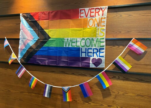 2SLGBTQIA+ flags displayed at EIPS Central Services.