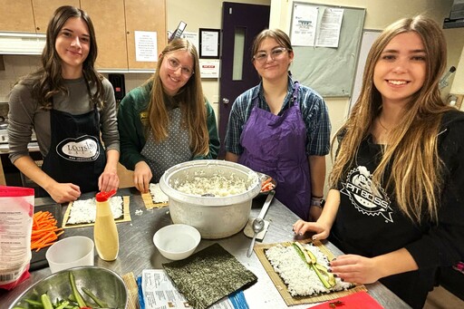 SCA Secondary students prepare a meal in the school’s new Community Kitchen course.